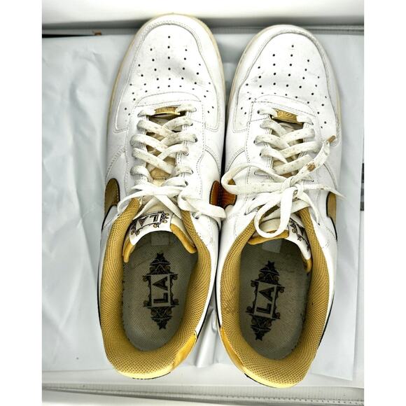 Nike Air Force 1 Low 2011 White Metallic Gold AF1 Sneakers 315122-145 Leather 14 - Picture 1 of 12